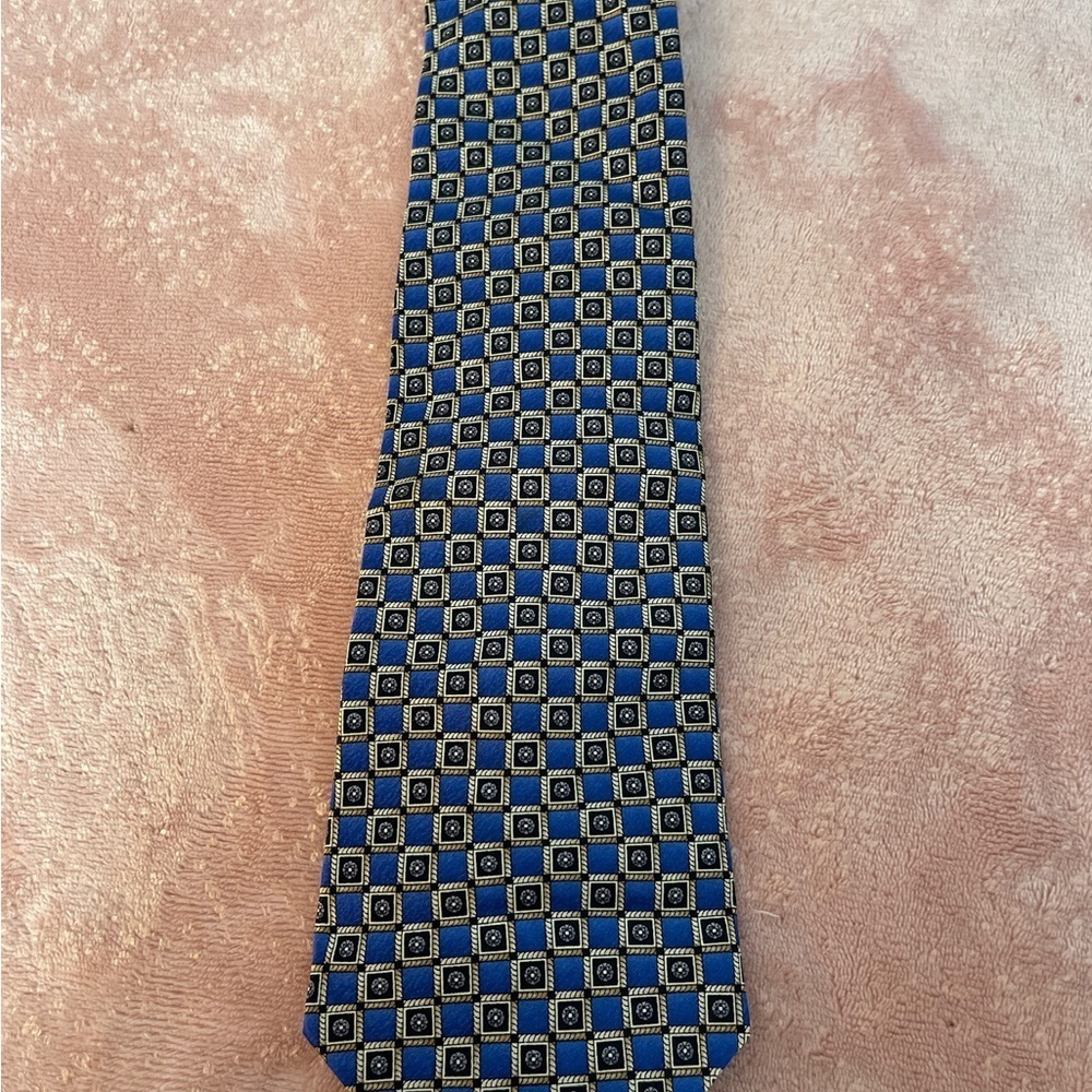Pierre Cardin Blue and Gold Tie - Picture 3 of 8